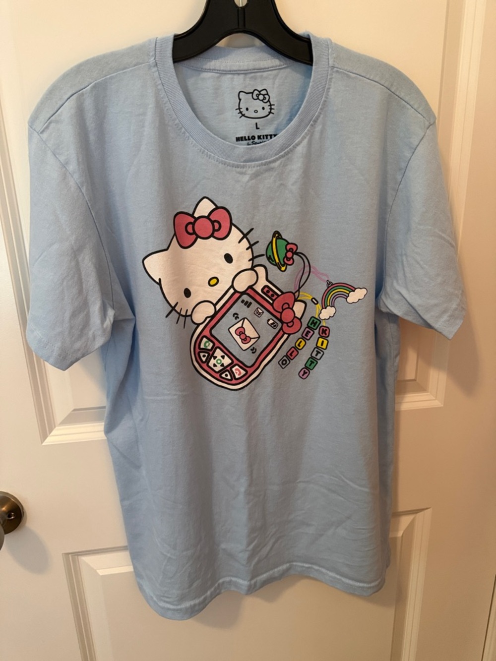 Hello Kitty Light Blue Tee with Tamagotchi Graphic